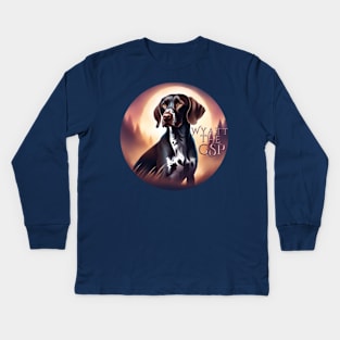 Wyatt the GSP Kids Long Sleeve T-Shirt